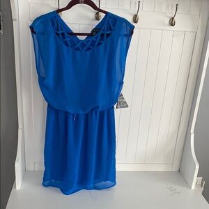 City Triangles Blue Sleeveless Sheath Mini Dress